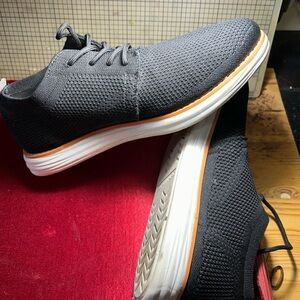 Men's Black Knit Sneakers with White Sole